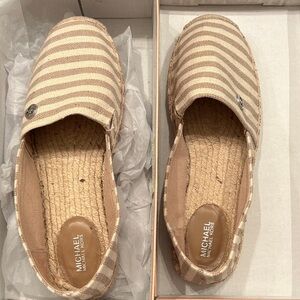 Michael Kors Beige Striped Espadrilles